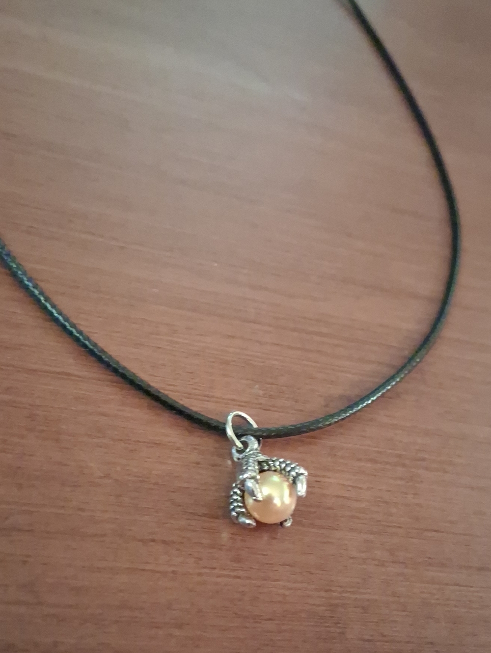 Silver Tone Pearl Eagle Claw Pendant Necklace - Women Jewelry